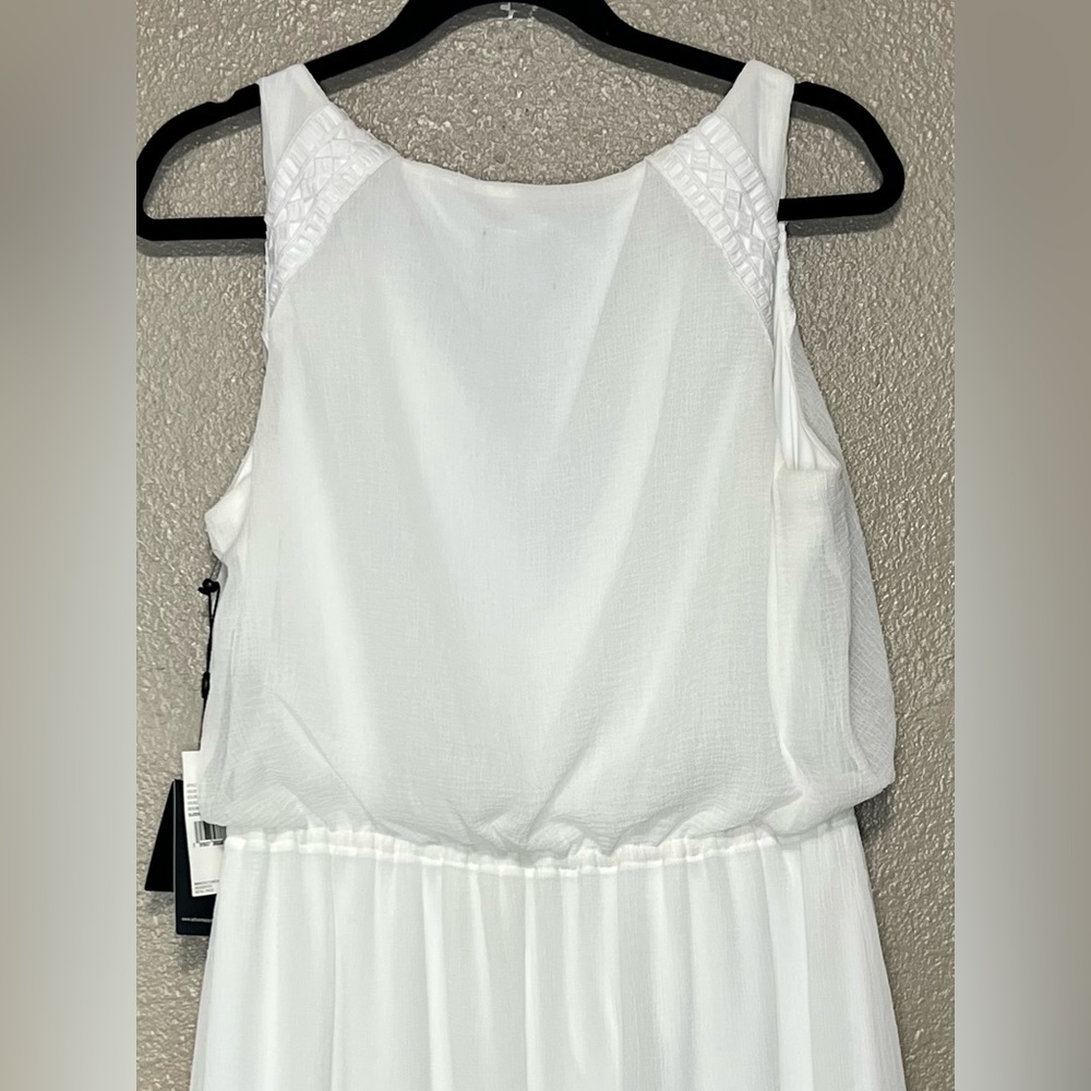 NWT Adrianna Papell Elegant Ivory Chiffon Sleeveless Maxi Dress Boho Vacation - Picture 13 of 15